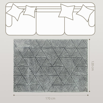 HOMCOM Teppich Wohnzimmerteppich im Modern Stil, waschbar Flächenteppich 150 x 80 cm Dunkelgrau