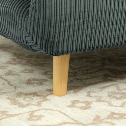 HOMCOM 2-in-1 Schlafsessel Gästebett, verstellbare Kopfstütze Cord-Optik 82 cm x 8 cm x 83 cm Grün