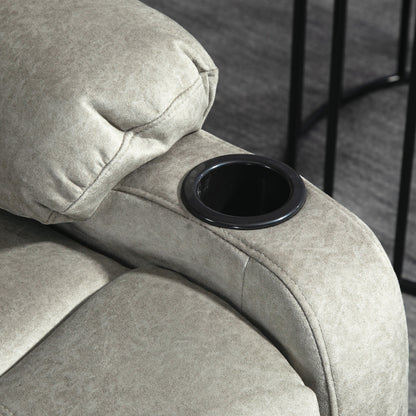 HOMCOM Relaxsessel mit Fußstütze und Liegefunktion, inkl. Getränkehalter, bis 150 kg, Braun