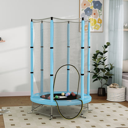 AIYAPLAY Kindertrampolin mit Sicherheitsnetz, für den Innen- und Außenbereich, 3-6 Jahre, Hellblau