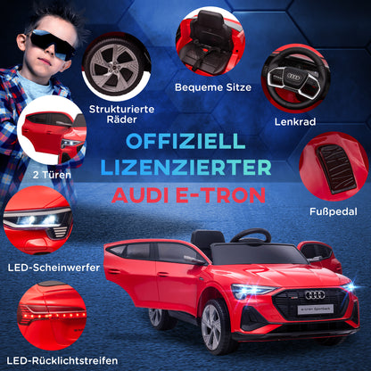 HOMCOM Kinder-Elektroauto, bis 5 km/h, mit Sicherheitsgurt, Fernbedienung, Scheinwerfern, Musikfunktion, rot