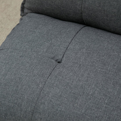 HOMCOM Tiefer Relaxsessel, 13 Positionen, Leinenoptik, Metallstruktur, 100 x 71 x 54 cm, Grau