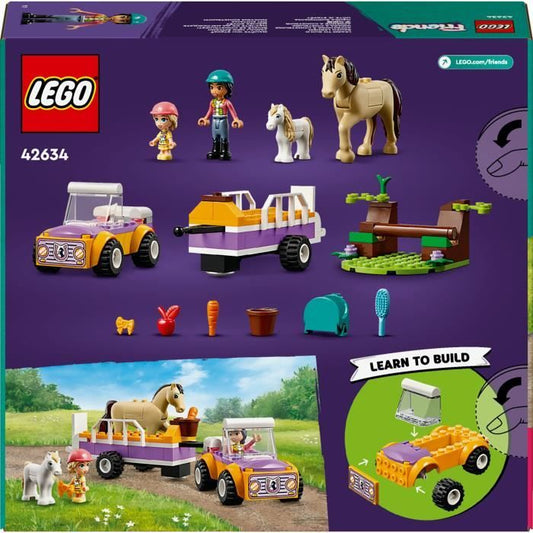 LEGO 42634 Friends Horse and Pony Trailer, Toy with Liann, Zoya and 2 Animal Figures