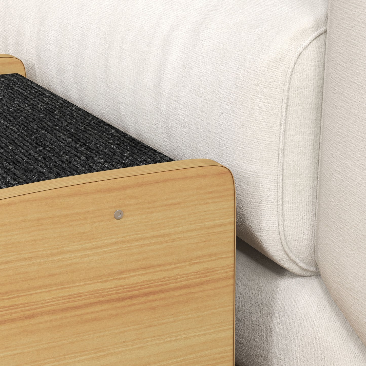 PawHut Haustiertreppe Hundetreppe, 3 Stufen, kleiner Hund, 38,5 cm x 38,5 cm x 30 cm, Eiche + Schwarz