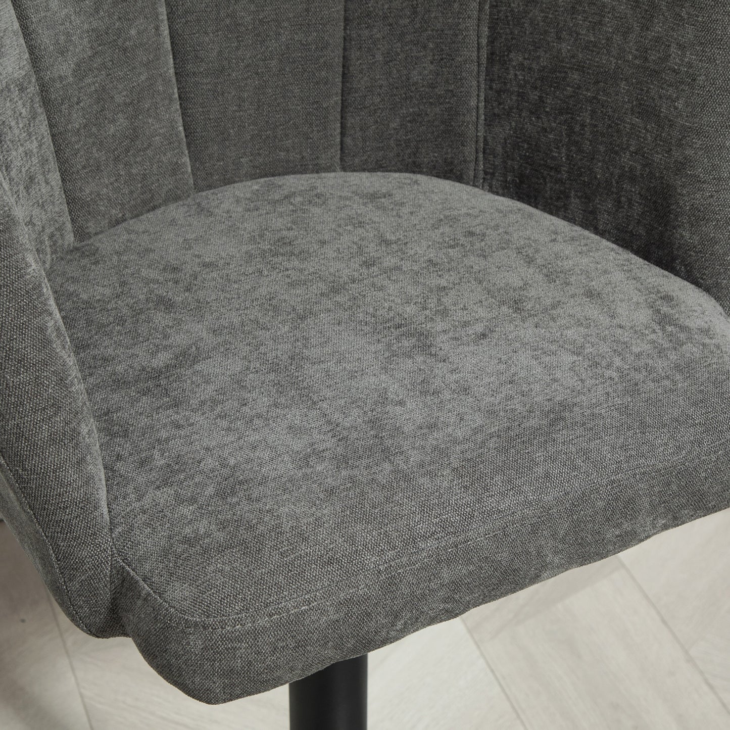 HOMCOM Barhocker 2er-Set, Schalenrücken, höhenverstellbar, Fußstütze, für Küche oder Esszimmer, Metallbasis, Dunkelgrau