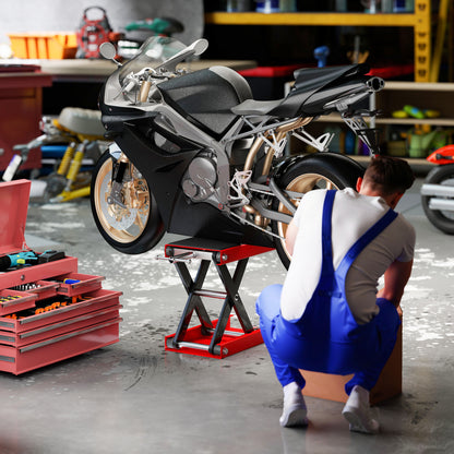 DURHAND Motorradheber 500 kg Belastbar Motorradhebebühne 100-370 mm Höhenverstellbar