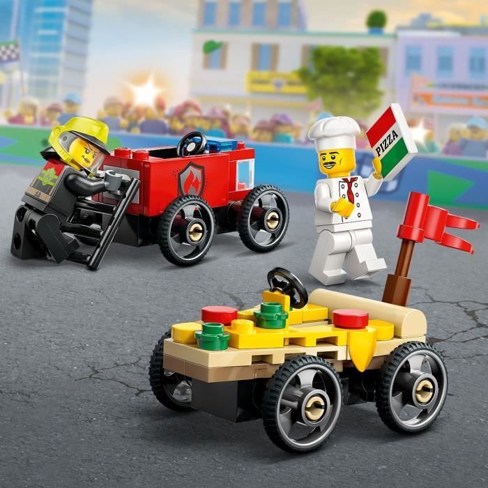 LEGO City 60458 Race Cars Pack: Pizza Truck vs. Fire Truck