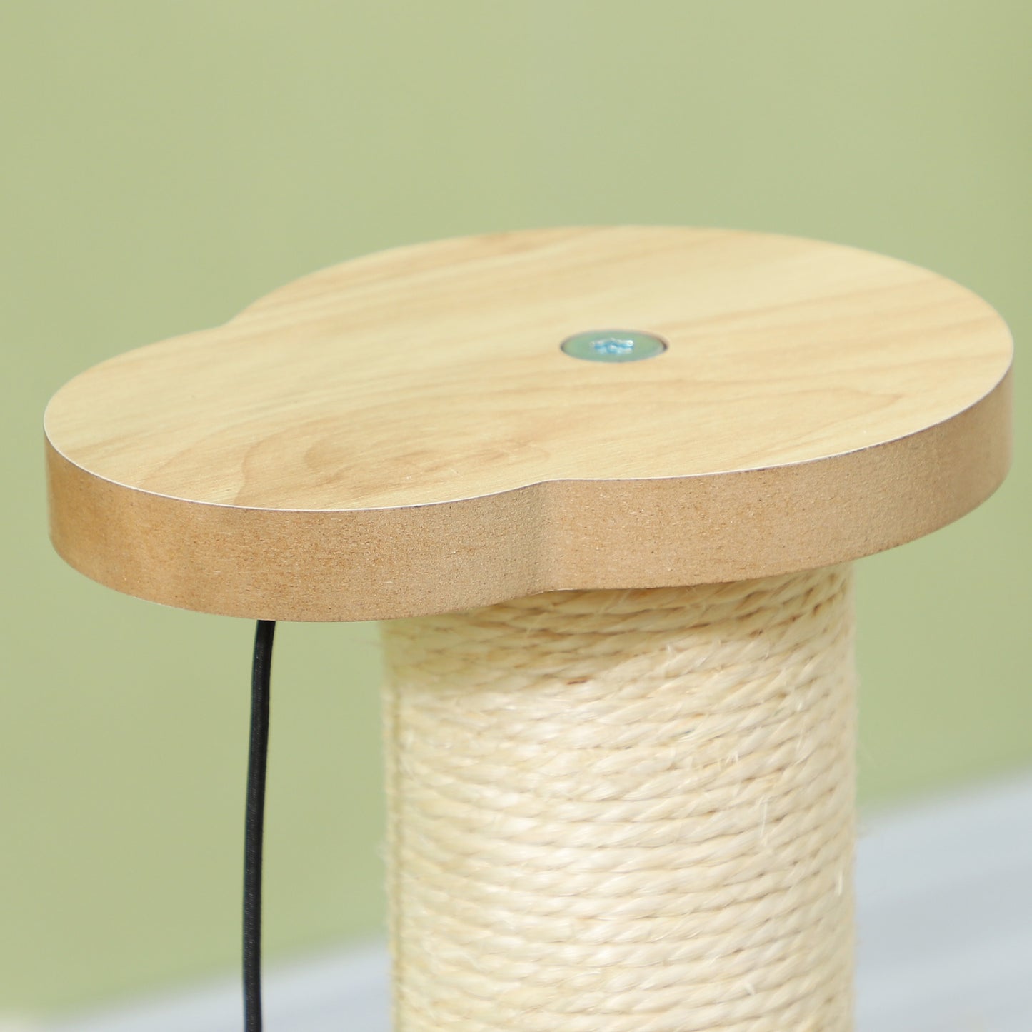 PawHut Katzen-Kratzbaum, 49 cm, Sisal-Kratzpfosten, Kugelbahn, Spielball, Spielfeder, 4-in-1-Design, Eiche, Weiß