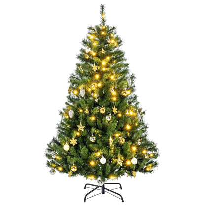 HOMCOM Weihnachtsbaum Christbaum künstlicher Weihnachtsbaum, inkl. Schmuck 95 cm x 95 cm x 150 cm, Grün