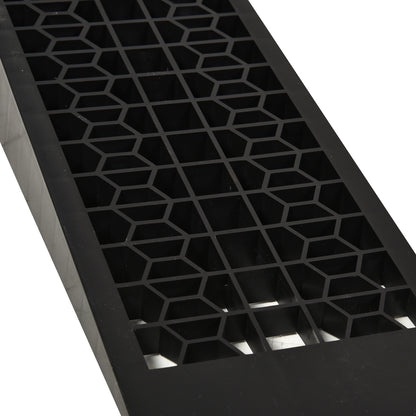 HOMCOM 2-teiliges Auffahrrampen-Set, Schwellenrampe, Bordsteinrampe, Gummirampen, 3 Tonnen Tragkraft, Kunststoff, Schwarz