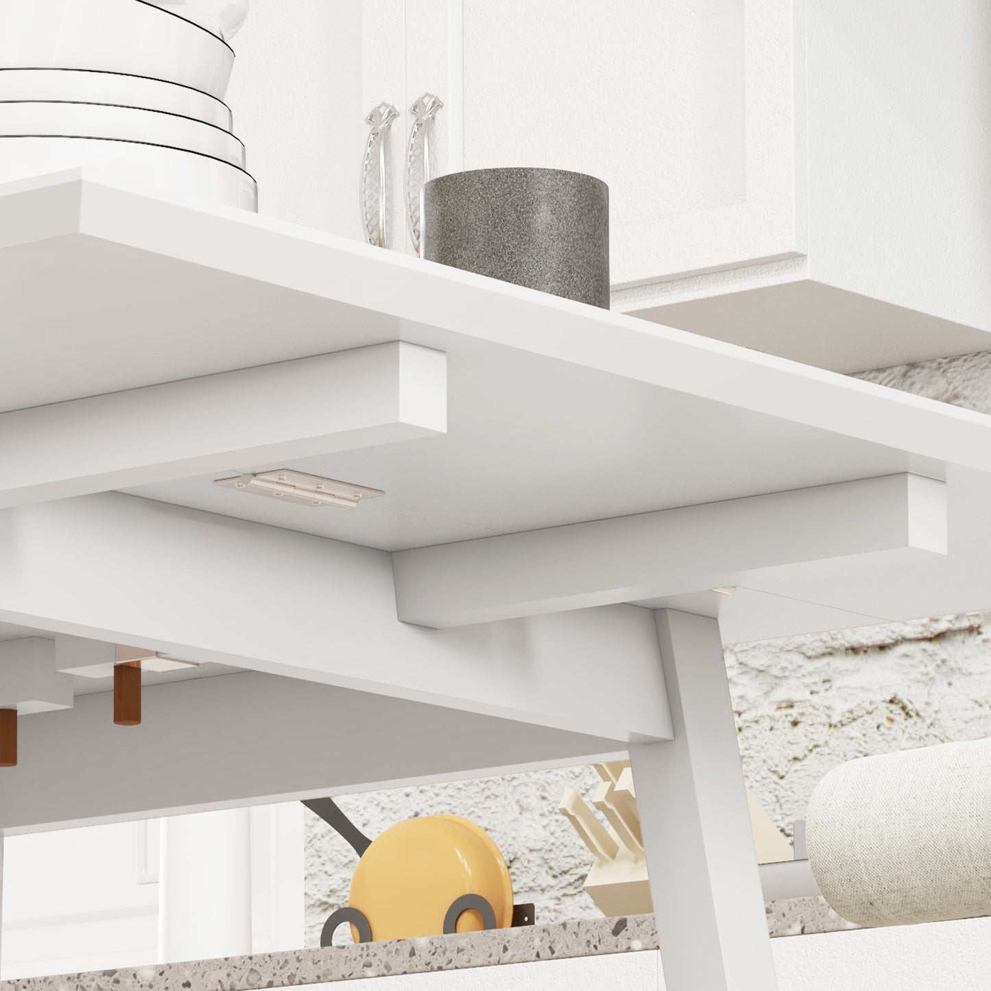 HOMCOM Esstisch Klapptisch Küchentisch, 2 aufklappbare Flächen, 110 x 86 x 75 cm, Weiß