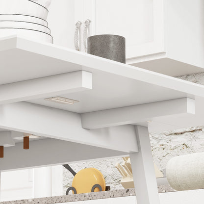 HOMCOM Esstisch Klapptisch Küchentisch, 2 aufklappbare Flächen, 110 x 86 x 75 cm, Weiß