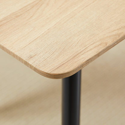 HOMCOM Esstisch im Skandi-Design, Küchentisch, für 4 Personen, Holzoptik, 140 cm x 80 cm x 76 cm, Natur + Schwarz