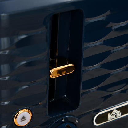 HOMCOM 2-in-1 Toaster- und Wasserkocher-Set, 7 Bräunungsstufen, Auftau- und Aufwärmfunktion, Blau