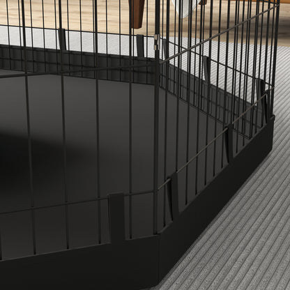 PawHut Welpenauslauf, 76 cm hoch/ca. 2,5 m², 8 Panele, Bodenplane, Kombi-Dachplane