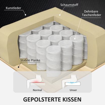 HOMCOM Relaxsessel mit Fußhocker, Verstellbarer Sessel, Kunstleder-Bezug, Polstersessel mit klappbarer Rückenlehne, Schwarz